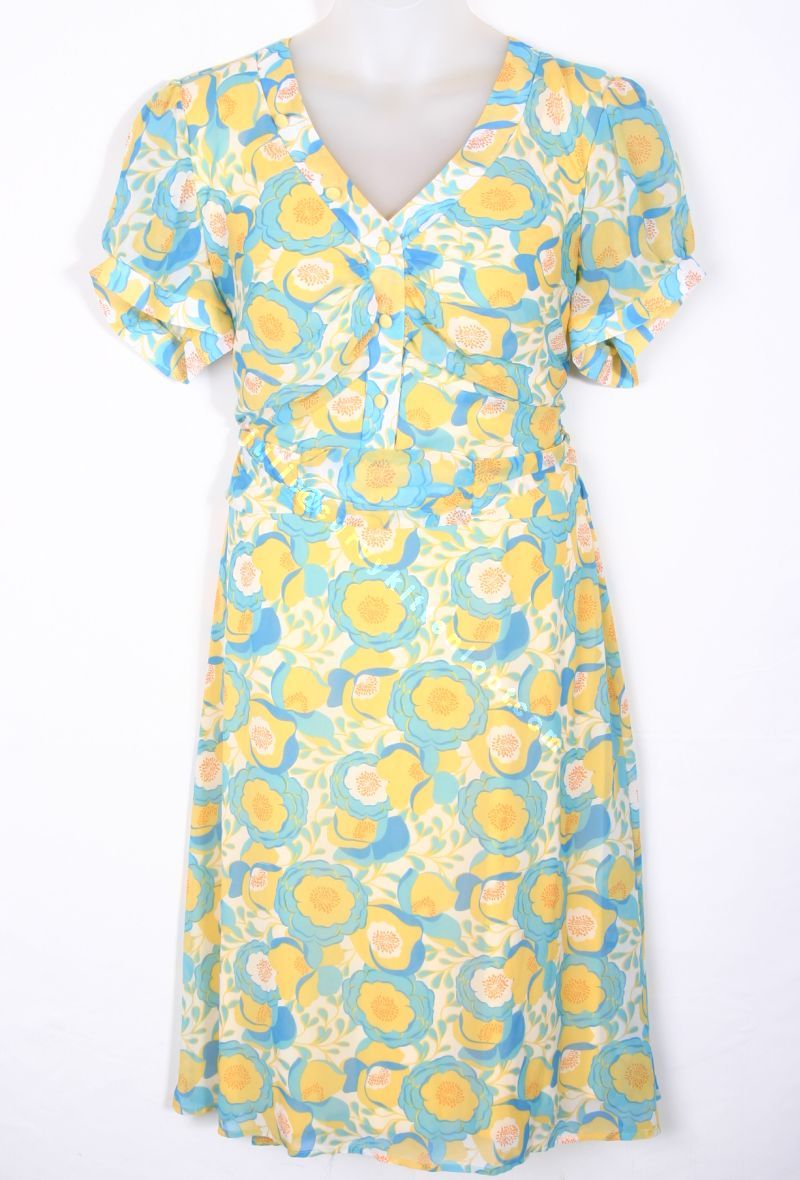 mini dress yellow Baby Embroidered Mini Dress